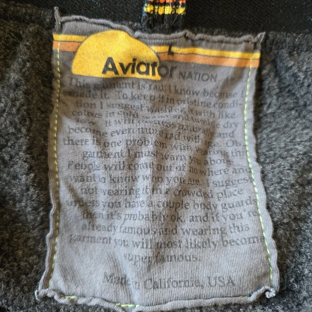 Aviator Nation Rainbow Stripe Waistband Sweatpants Charcoal Black L - Picture 6 of 10